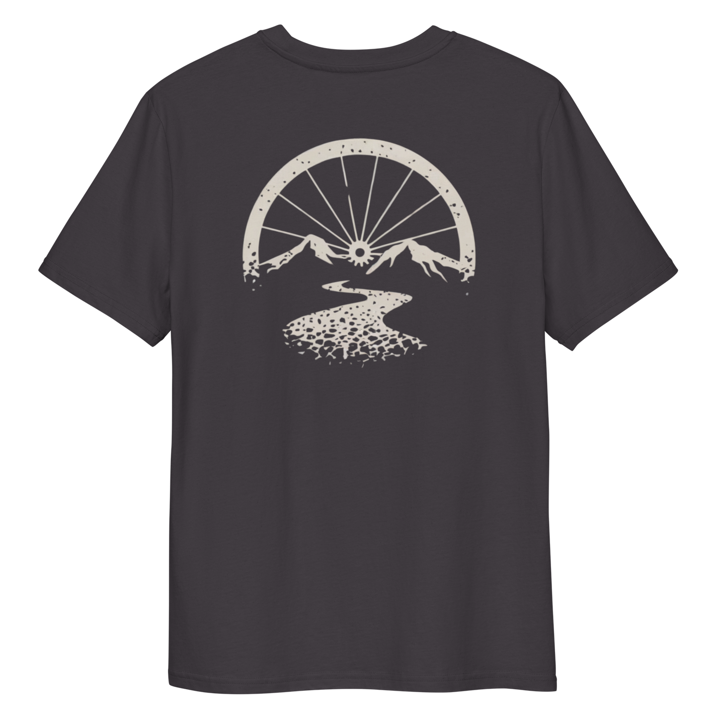 Bike wheel sunset (Back Print) organic cotton t-shirt