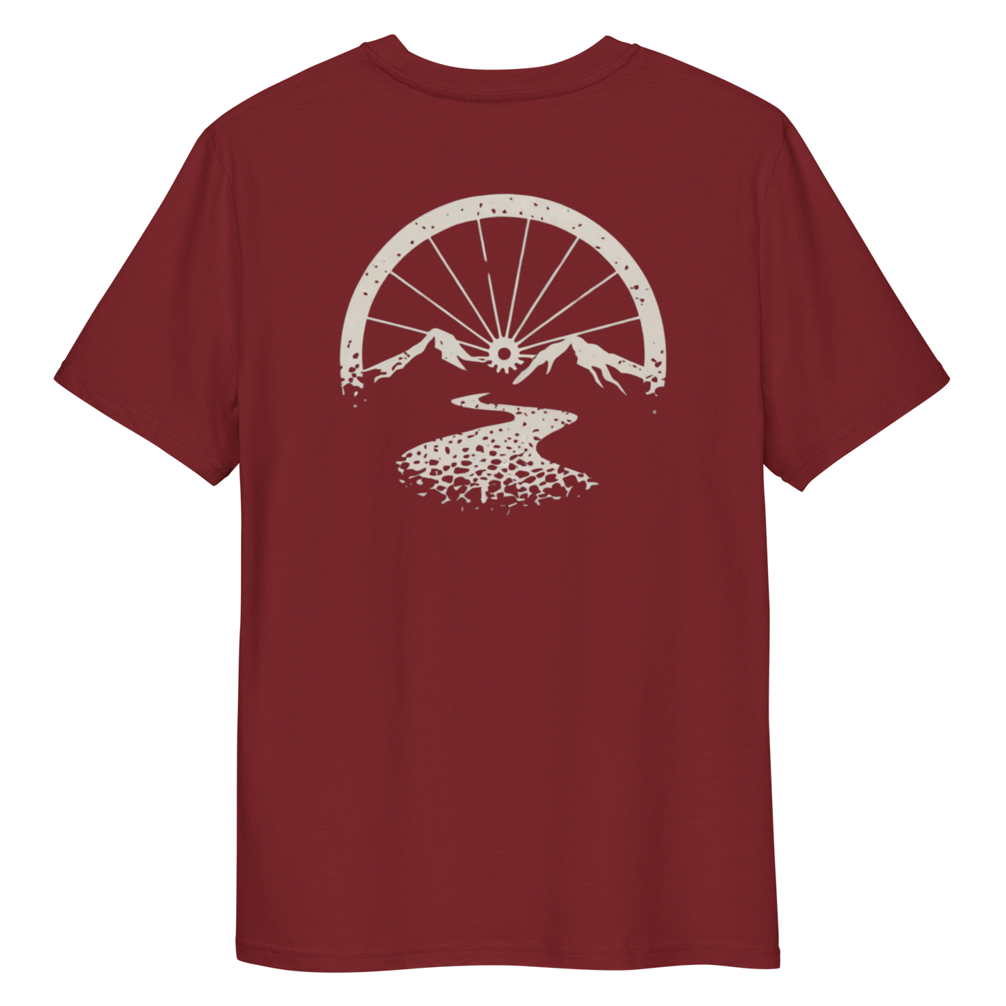 Bike wheel sunset (Back Print) organic cotton t-shirt