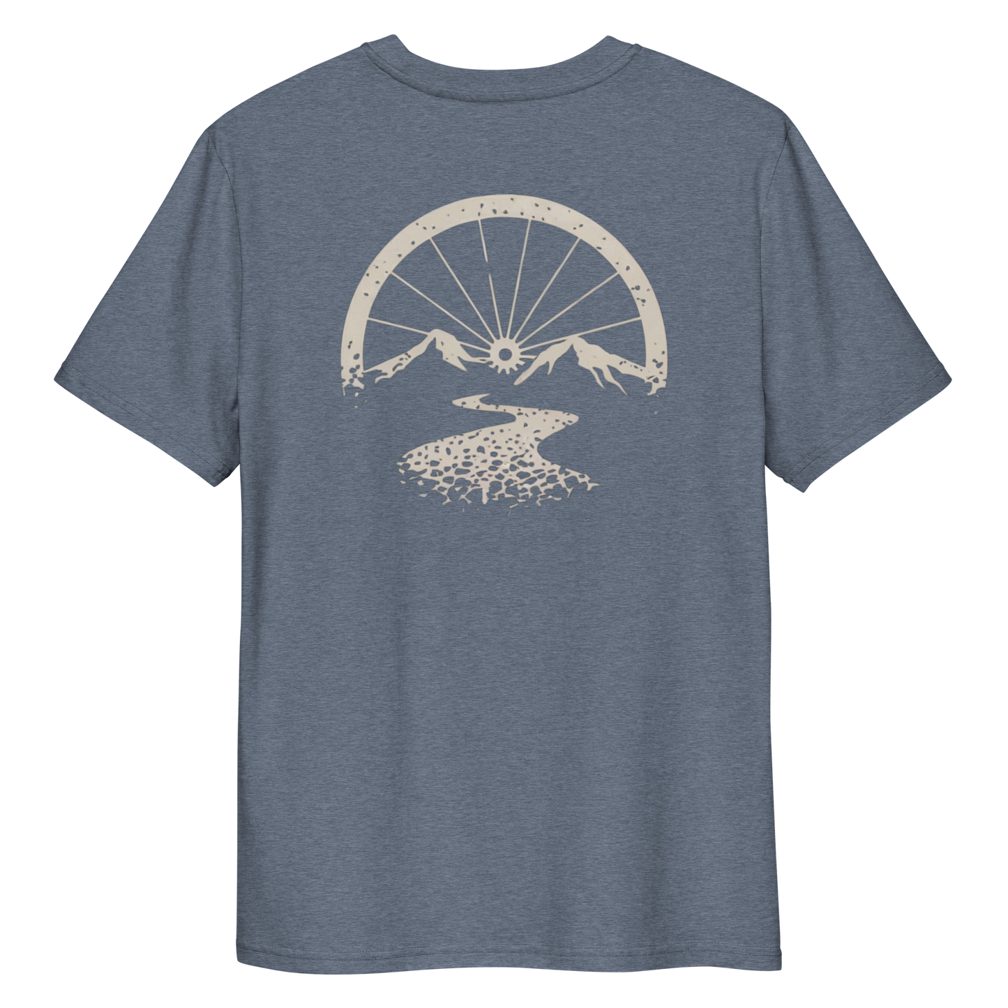 Bike wheel sunset (Back Print) organic cotton t-shirt