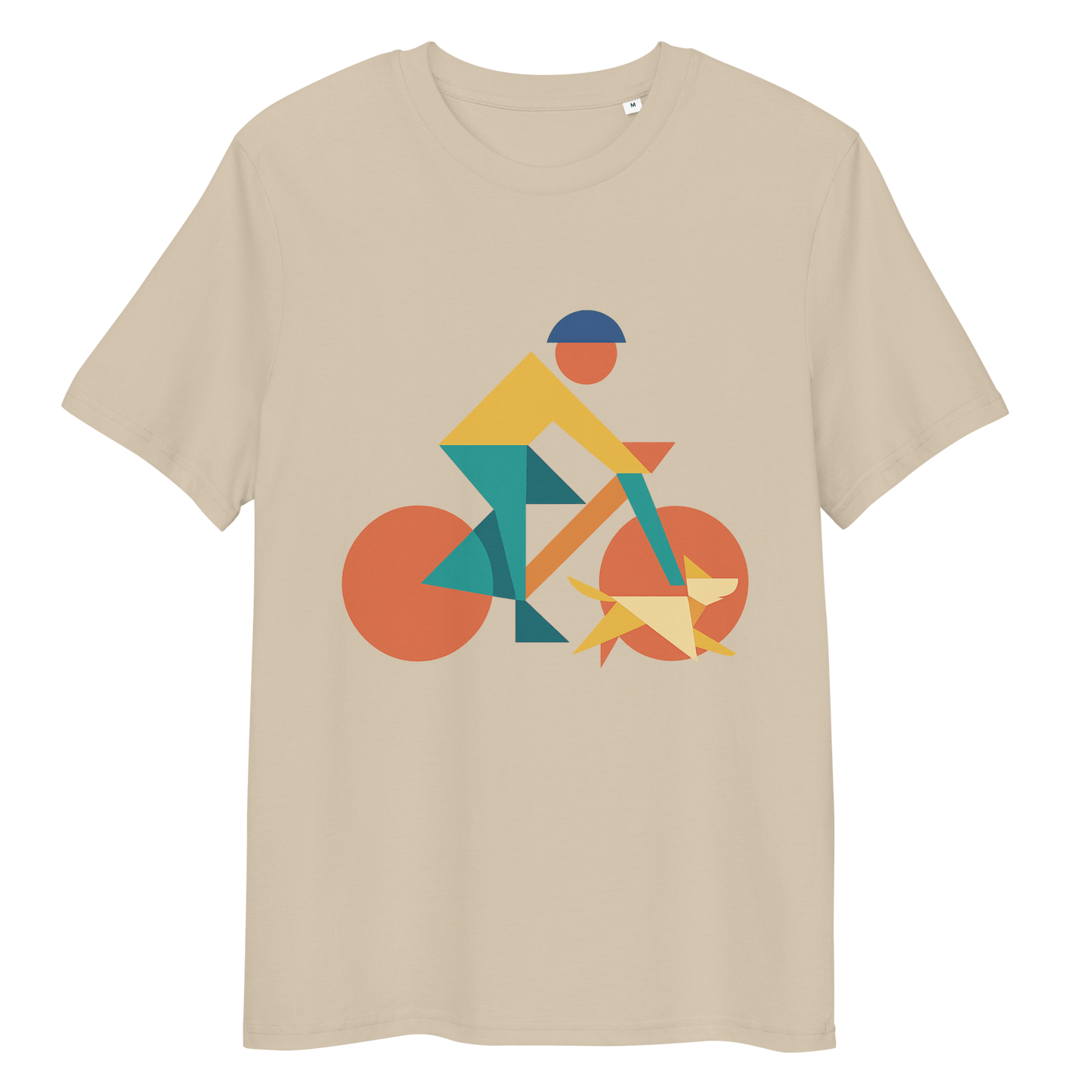 Abstract Cyclist with dog