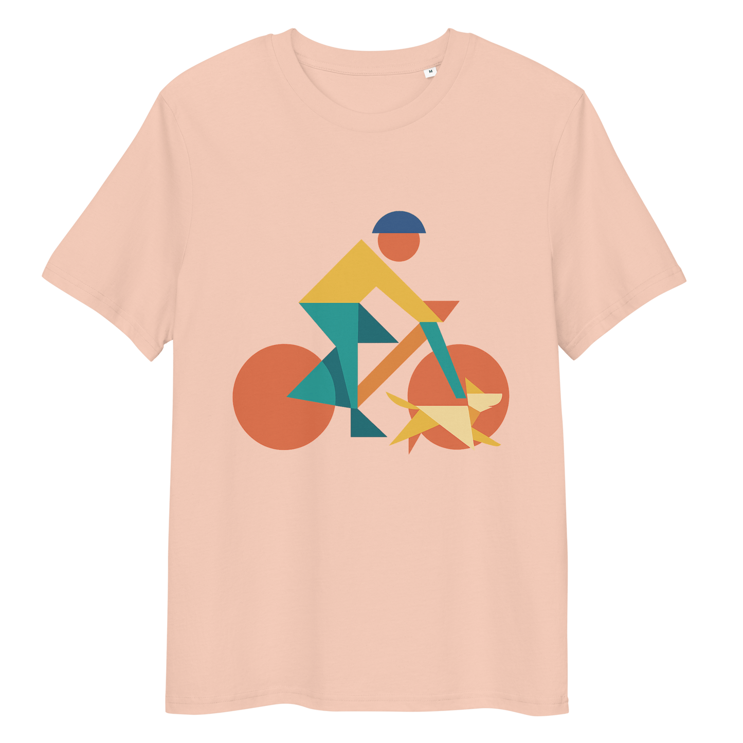 Abstract Cyclist with dog