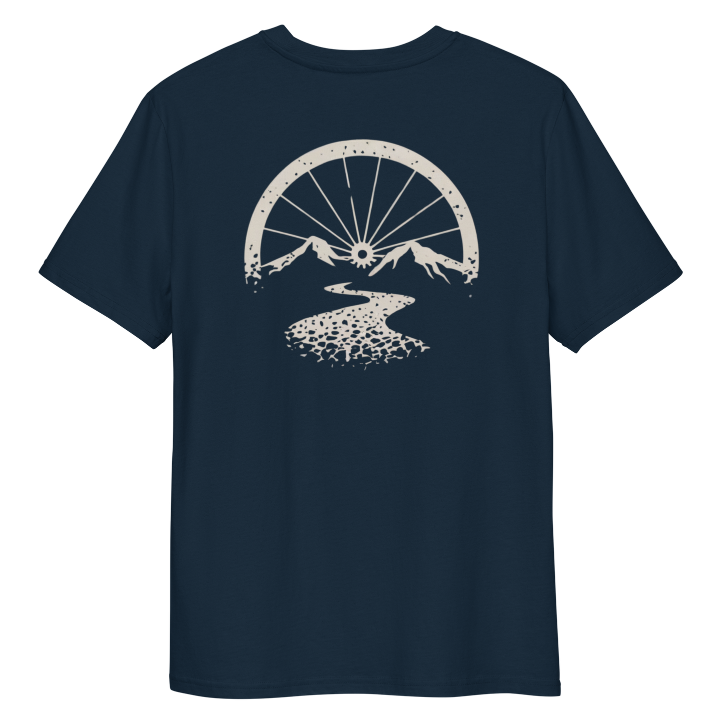 Bike wheel sunset (Back Print) organic cotton t-shirt