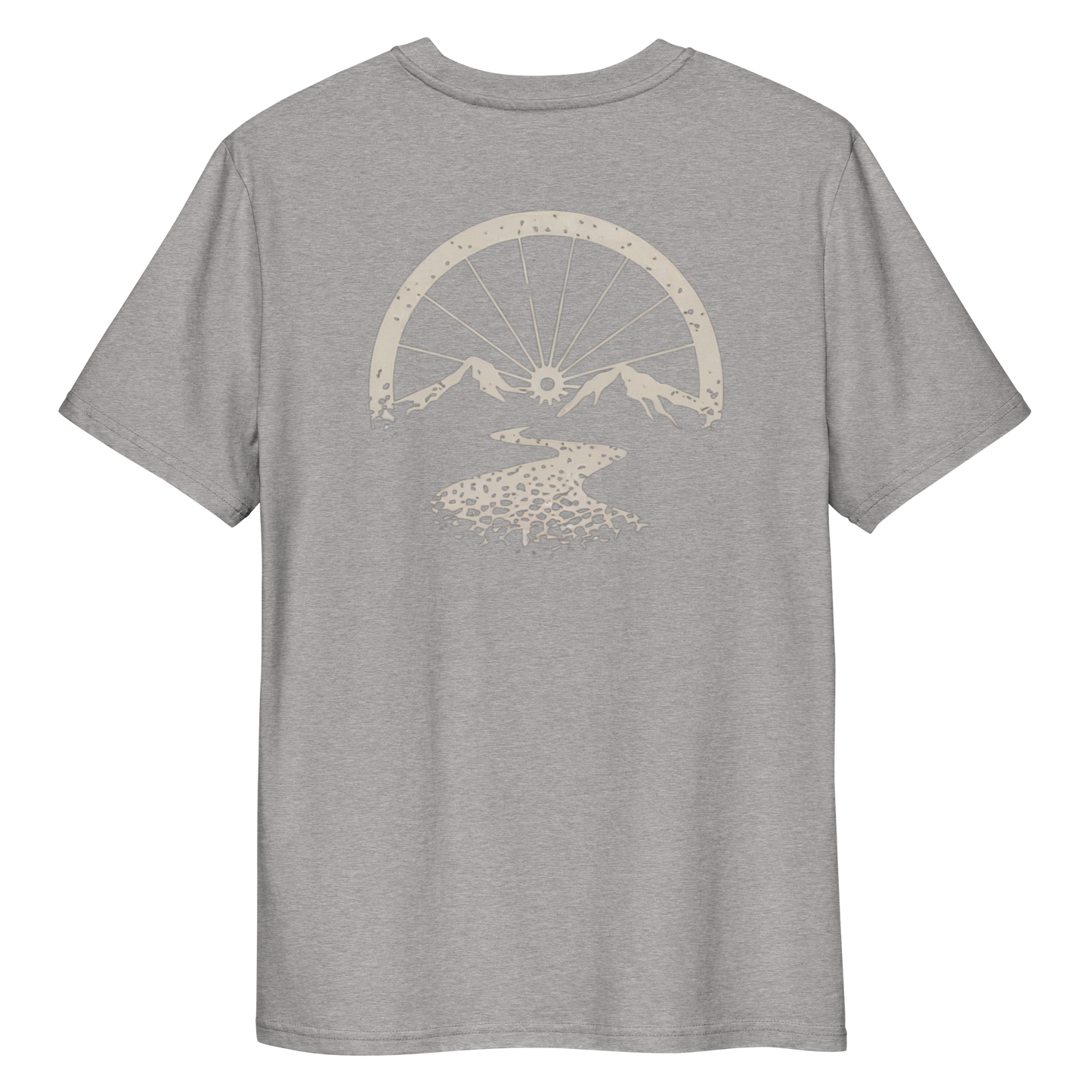 Bike wheel sunset (Back Print) organic cotton t-shirt