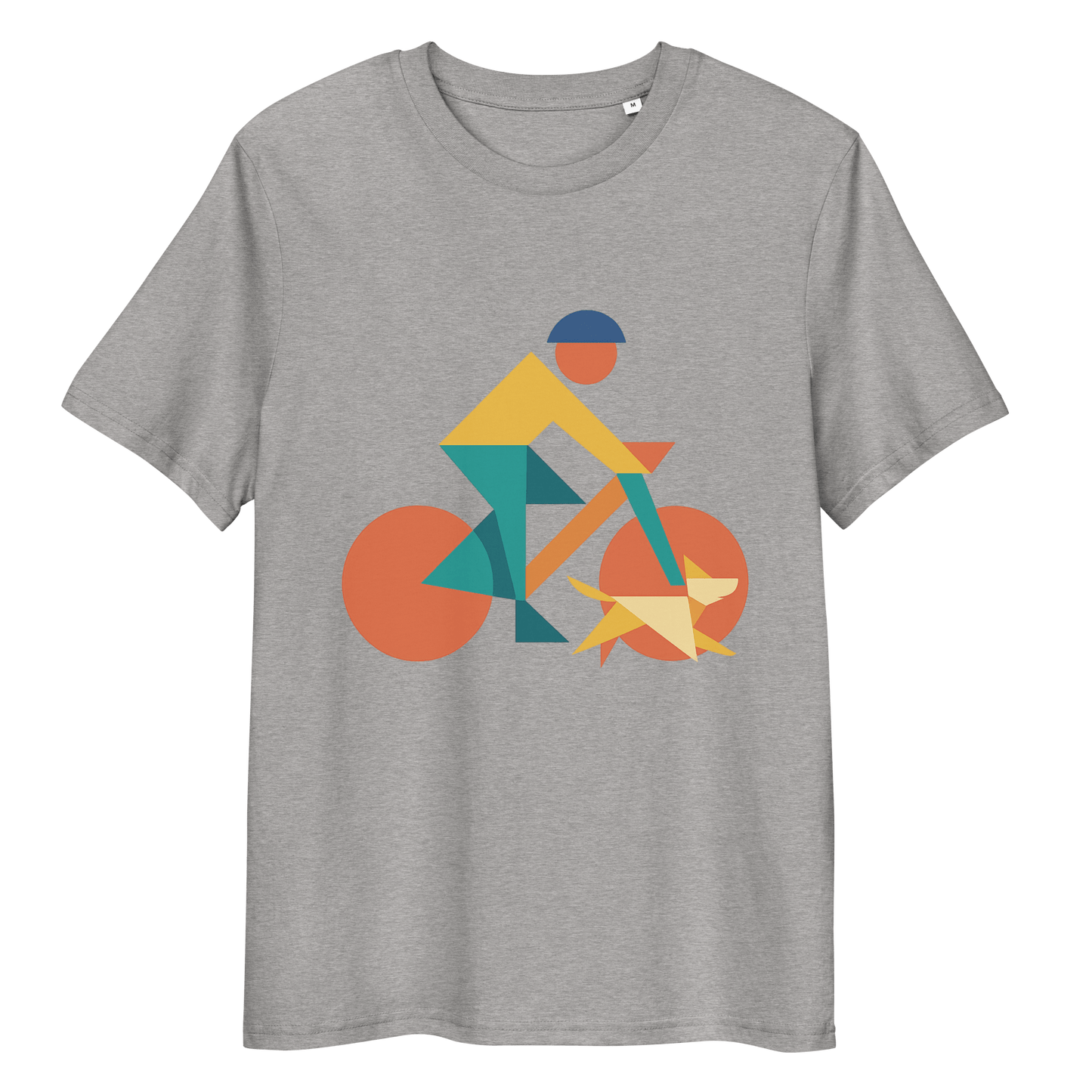Abstract Cyclist with dog