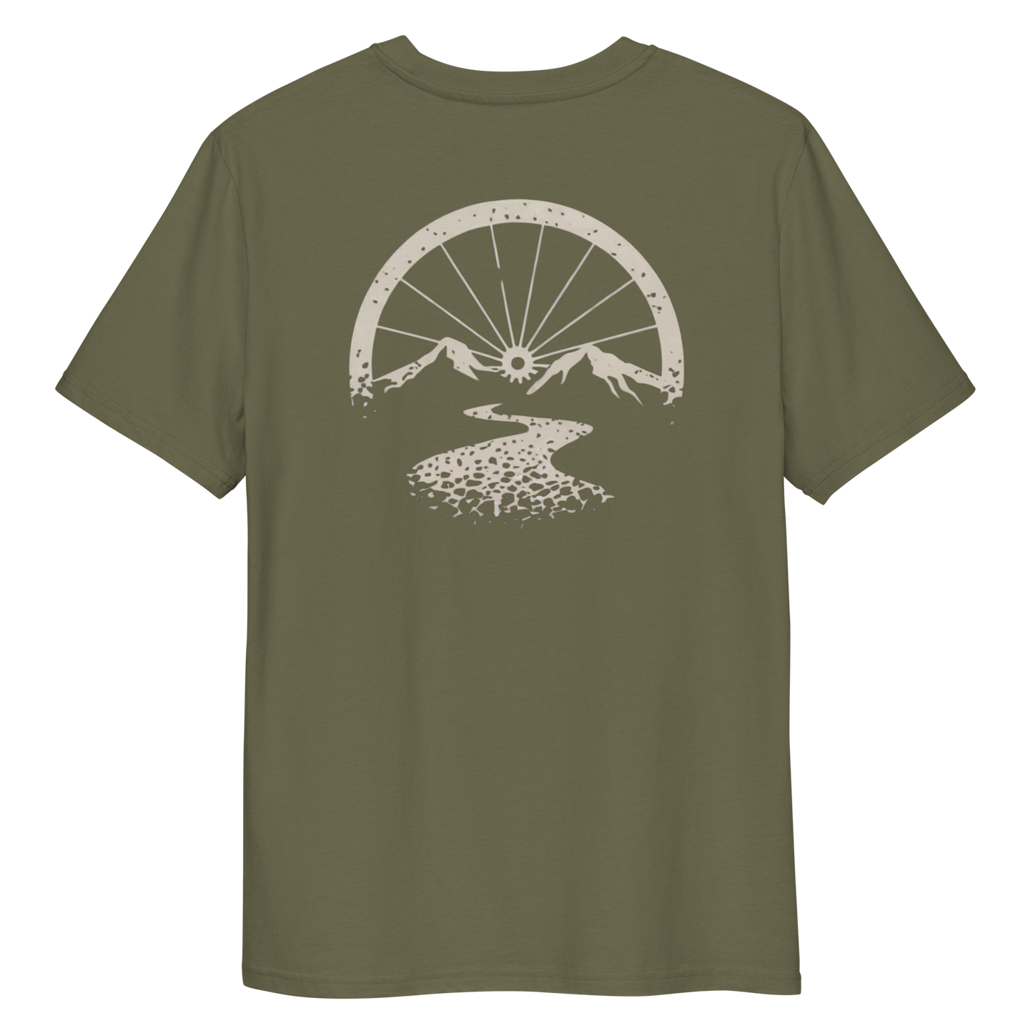 Bike wheel sunset (Back Print) organic cotton t-shirt