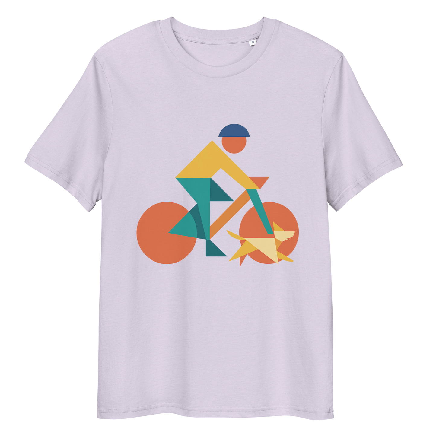 Abstract Cyclist with dog