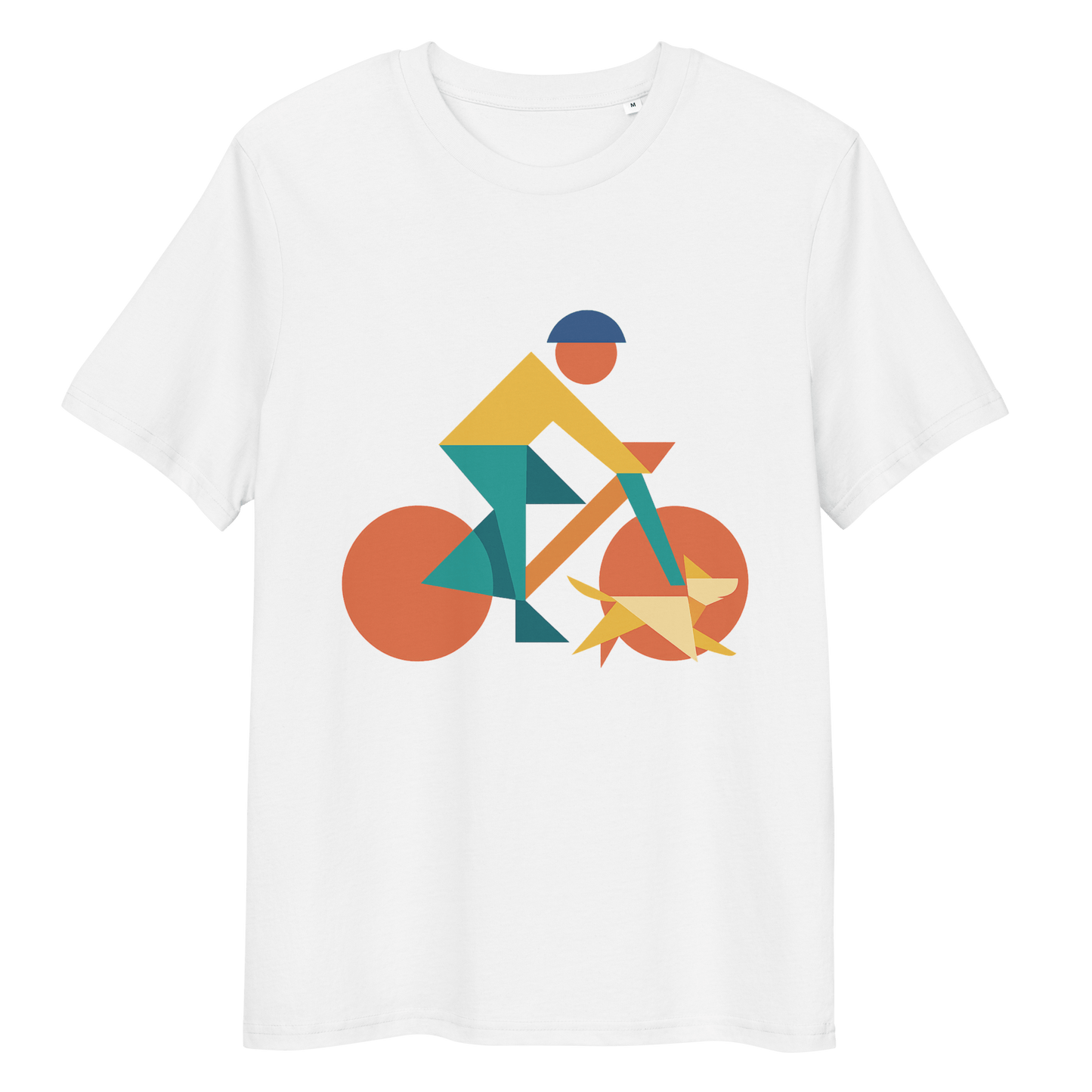 Abstract Cyclist with dog