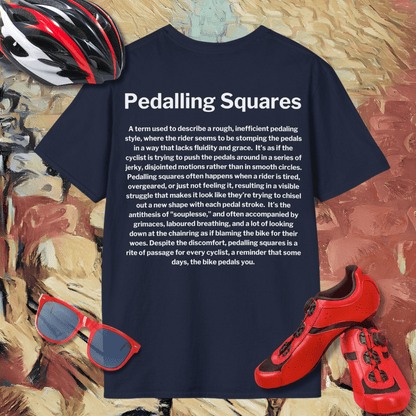 Pedalling Squares (Back Print) T-Shirt