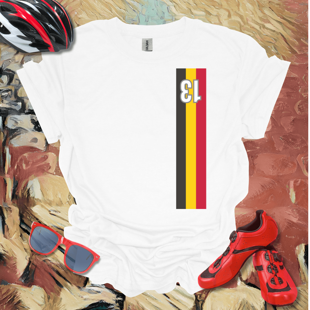 Retro Style Belgian stripes dossard 13 T-Shirt