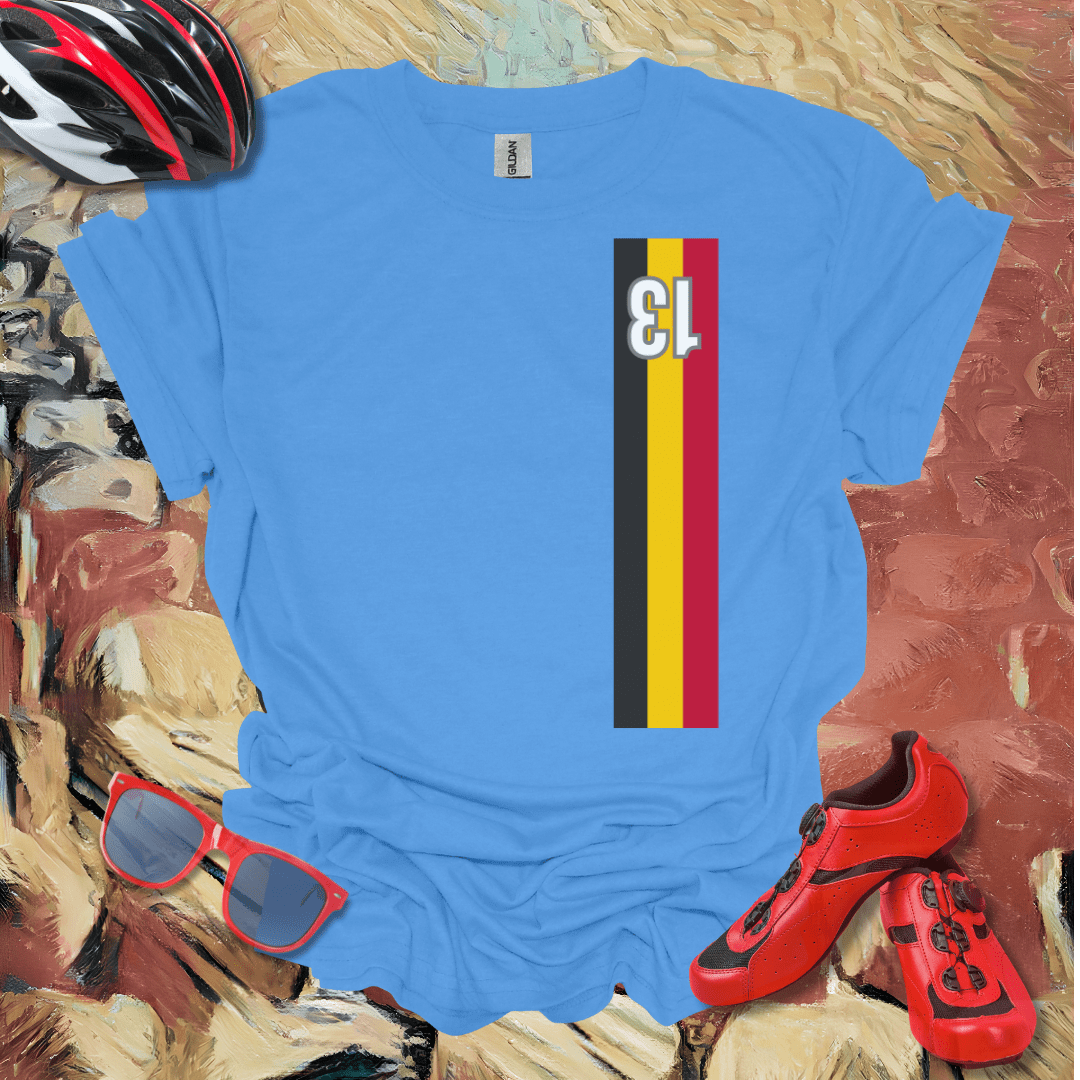 Retro Style Belgian stripes dossard 13 T-Shirt