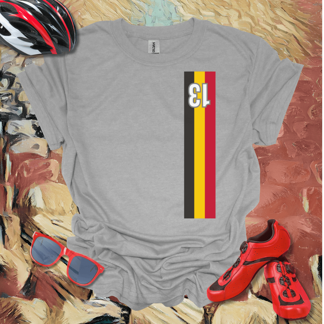 Retro Style Belgian stripes dossard 13 T-Shirt