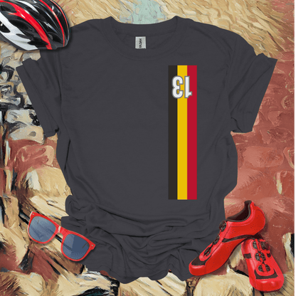 Retro Style Belgian stripes dossard 13 T-Shirt