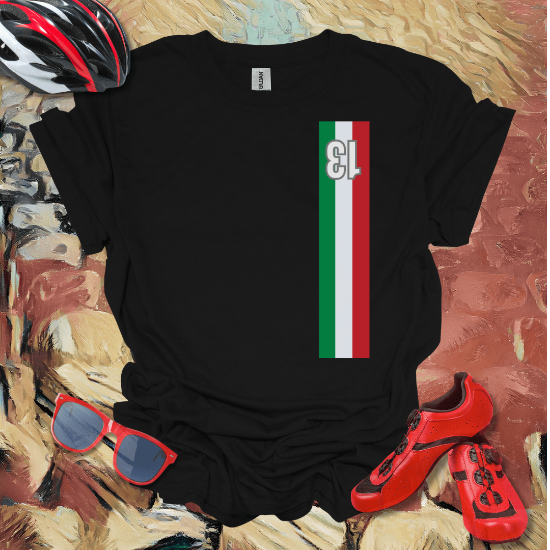 Italian stripes retro style dossard 13 T-Shirt