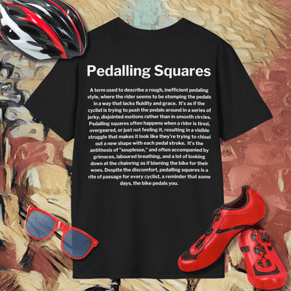 Pedalling Squares (Back Print) T-Shirt