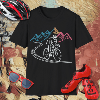 Cyclist line drawing T-Shirt