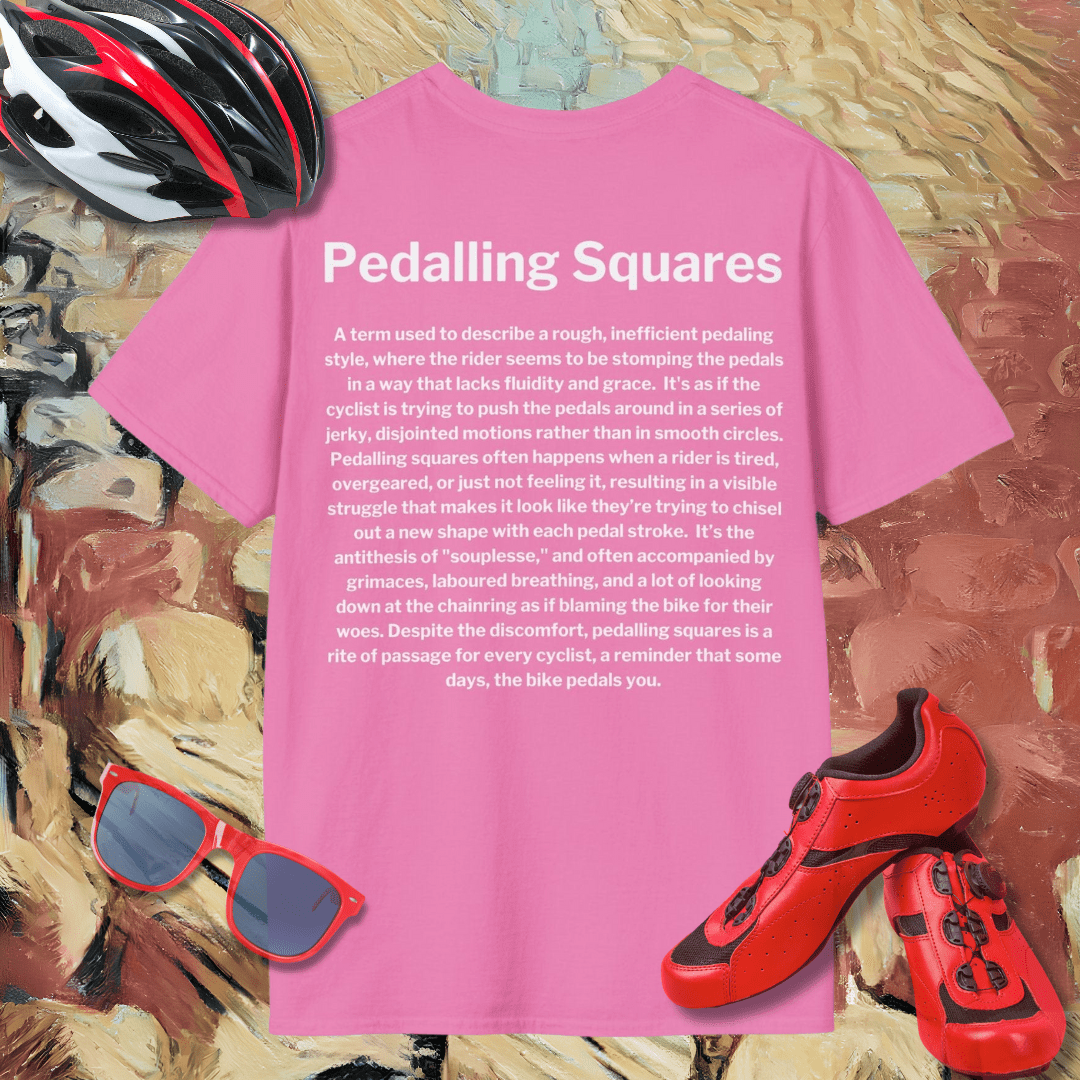 Pedalling Squares (Back Print) T-Shirt