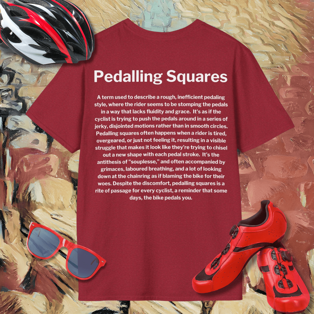 Pedalling Squares (Back Print) T-Shirt