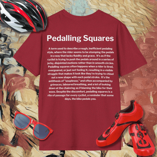 Pedalling Squares (Back Print) T-Shirt